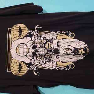 Men's XL La Muerta metal skull t-shirt